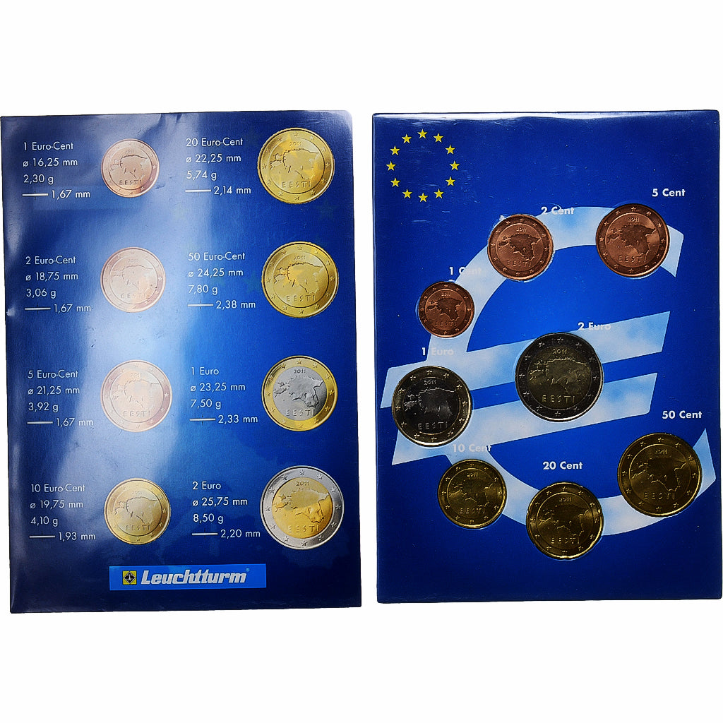 Estonia, 
  
  Set 1 ct. - 2 euro, 
  
  2002