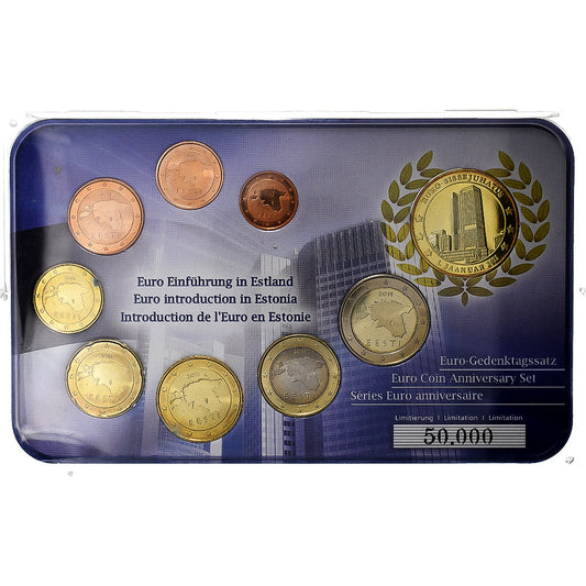 Estonia, 
  
  Set 1 ct. - 2 euro + token, 
  
  A 10-a aniversare - introducerea euro