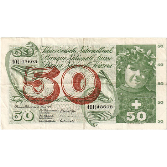 Elveţia, 
  
  50 Franken, 
  
  15-01-1969