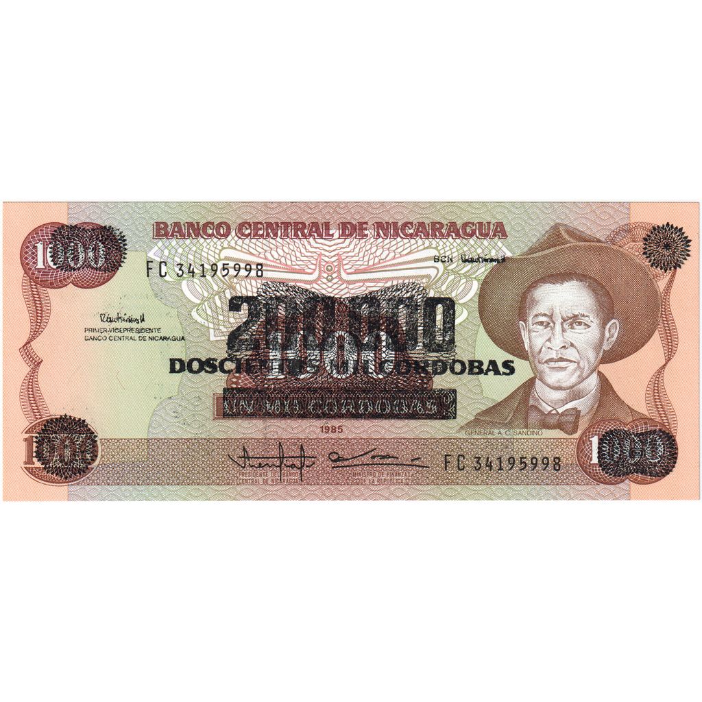 Nicaragua, 
  
  200, 
  
  000 Córdobas pe 1000 Córdobas