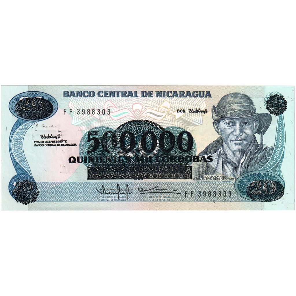 Nicaragua, 
  
  500, 
  
  000 Córdobas pe 20 Córdobas