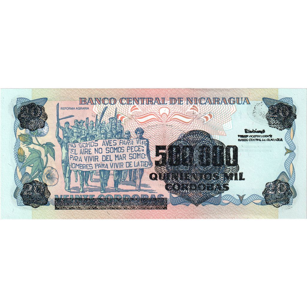 Nicaragua, 
  
  500, 
  
  000 Córdobas pe 20 Córdobas