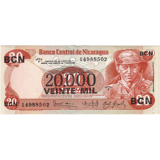 bancnota, 
  
  Nicaragua, 
  
  20