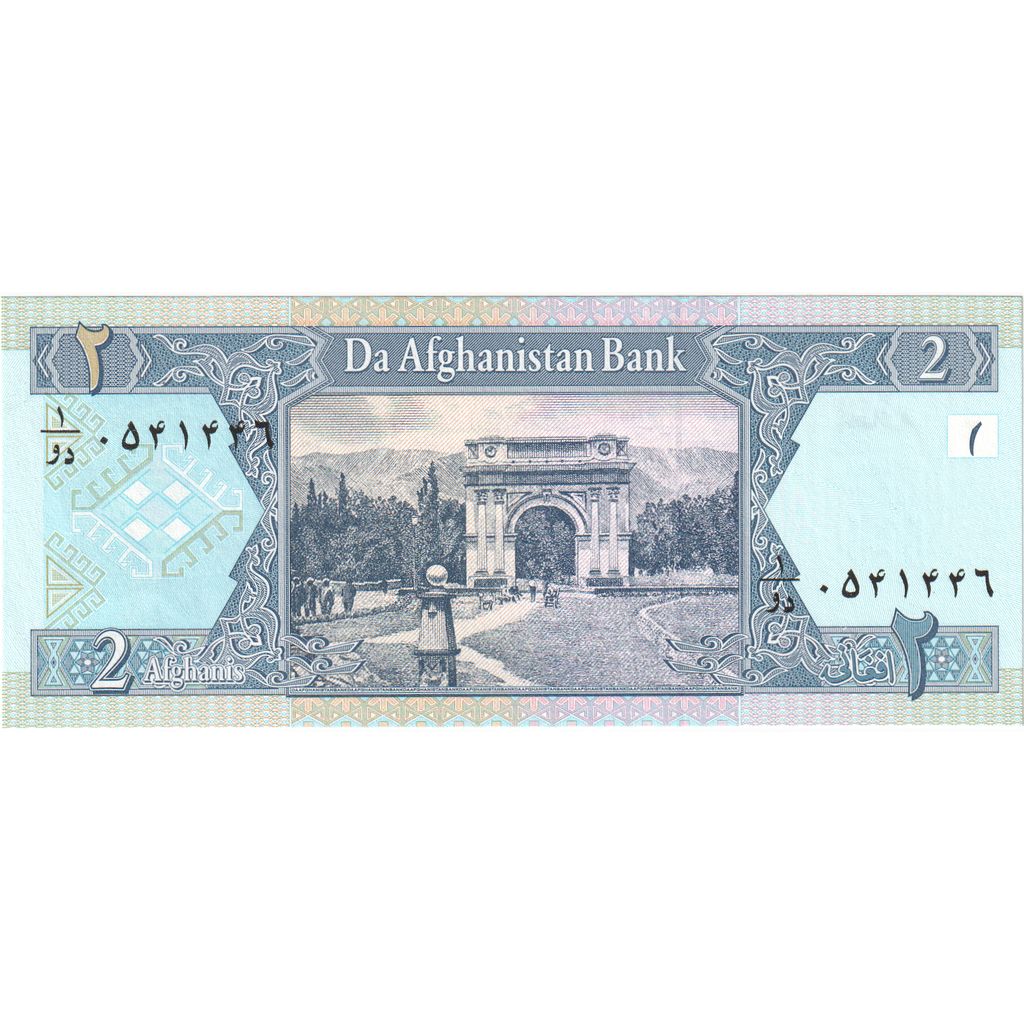 Afganistan, 
  
  2 afgani, 
  
  UNC(65-70)