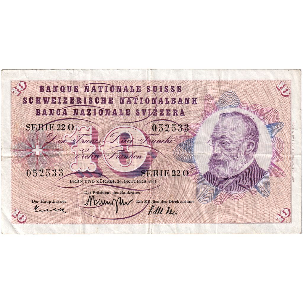 Elveţia, 
  
  10 Franken, 
  
  1964-10-26