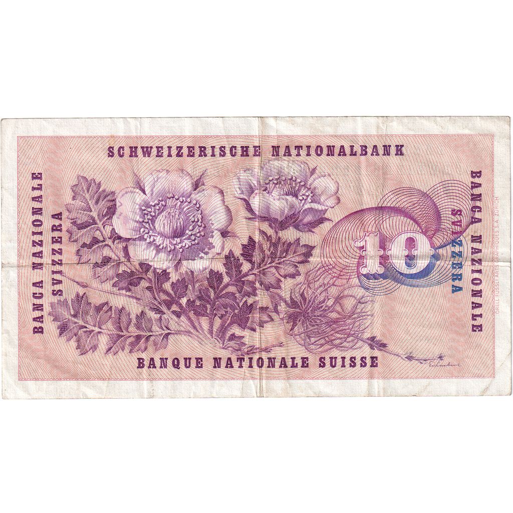 Elveţia, 
  
  10 Franken, 
  
  1964-10-26