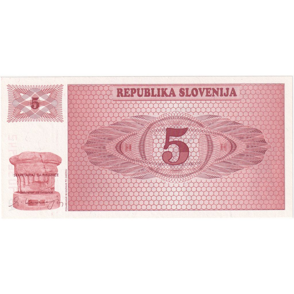 Slovenia, 
  
  5 (Tolarjev), 
  
  UNC(65-70)