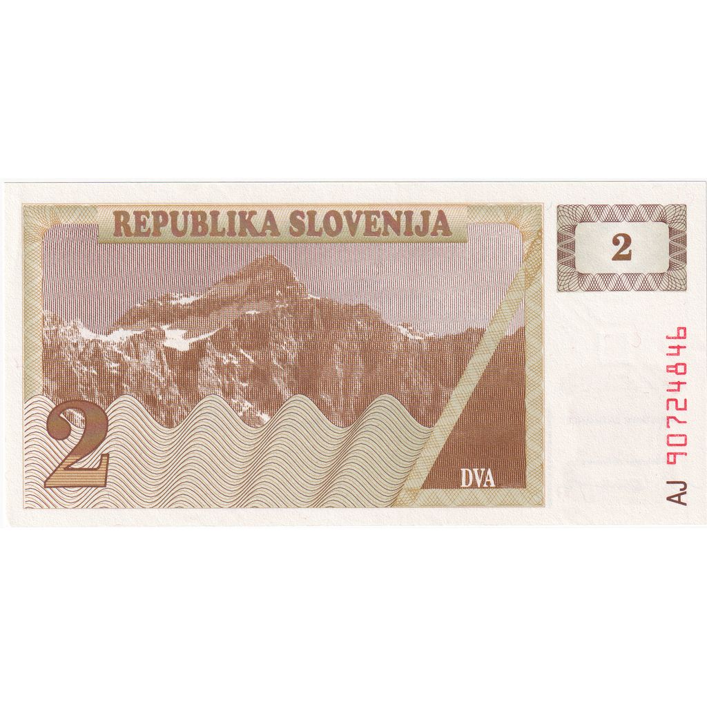 Slovenia, 
  
  2 (Tolarjev), 
  
  UNC(65-70)