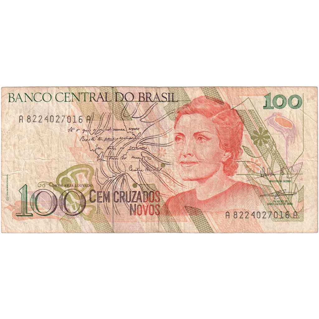 Brazilia, 
  
  100 de Cruzeiros, 
  
  VF(20-25)