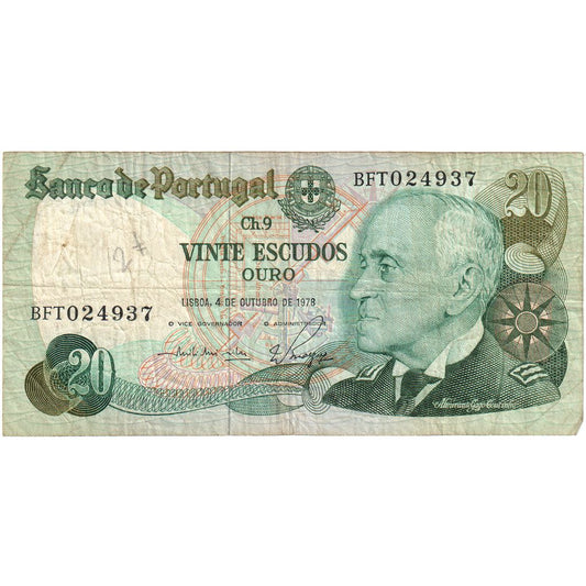 Portugalia, 
  
  20 escudo, 
  
  1978-10-04