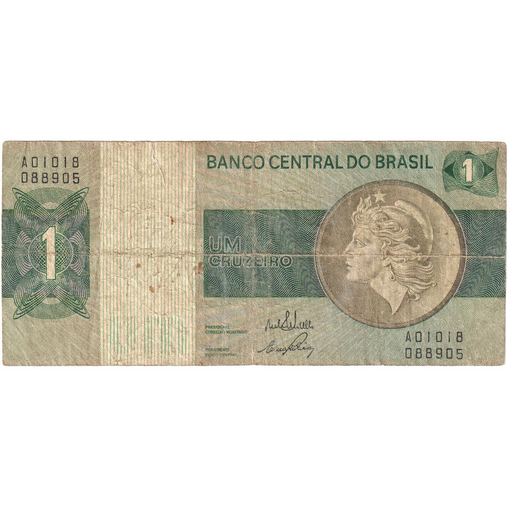 Brazilia, 
  
  1 Cruzeiro, 
  
  VF(20-25)