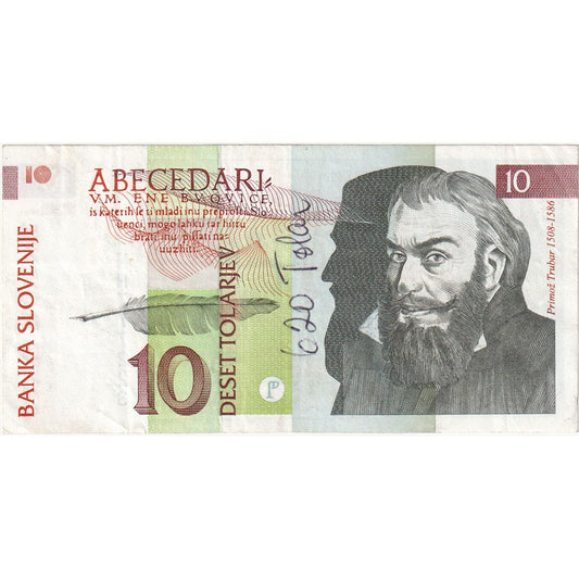 Slovenia, 
  
  10 Tolarjev, 
  
  UNC(65-70)