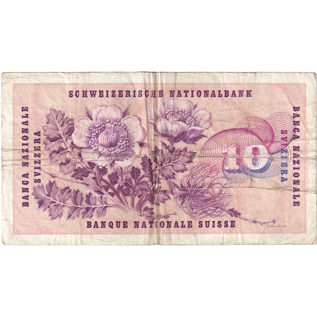 Elveţia, 
  
  10 Franken, 
  
  1965-01-21