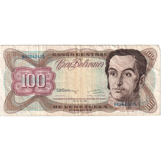 Venezuela, 
  
  100 bolivar, 
  
  1992-12-08