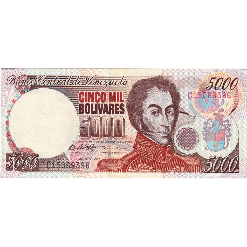 Venezuela, 
  
  5000 bolivar, 
  
  16-06-1997