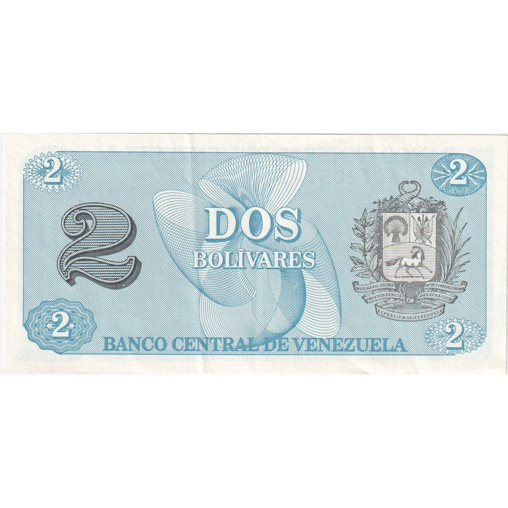 Venezuela, 
  
  2 bolivar, 
  
  1989-10-05