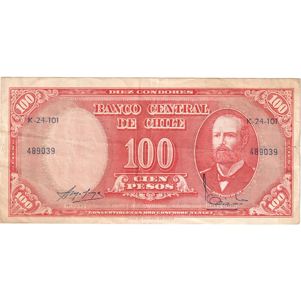 Chile, 
  
  100 Pesos = 10 Condores, 
  
  EF(40-45)