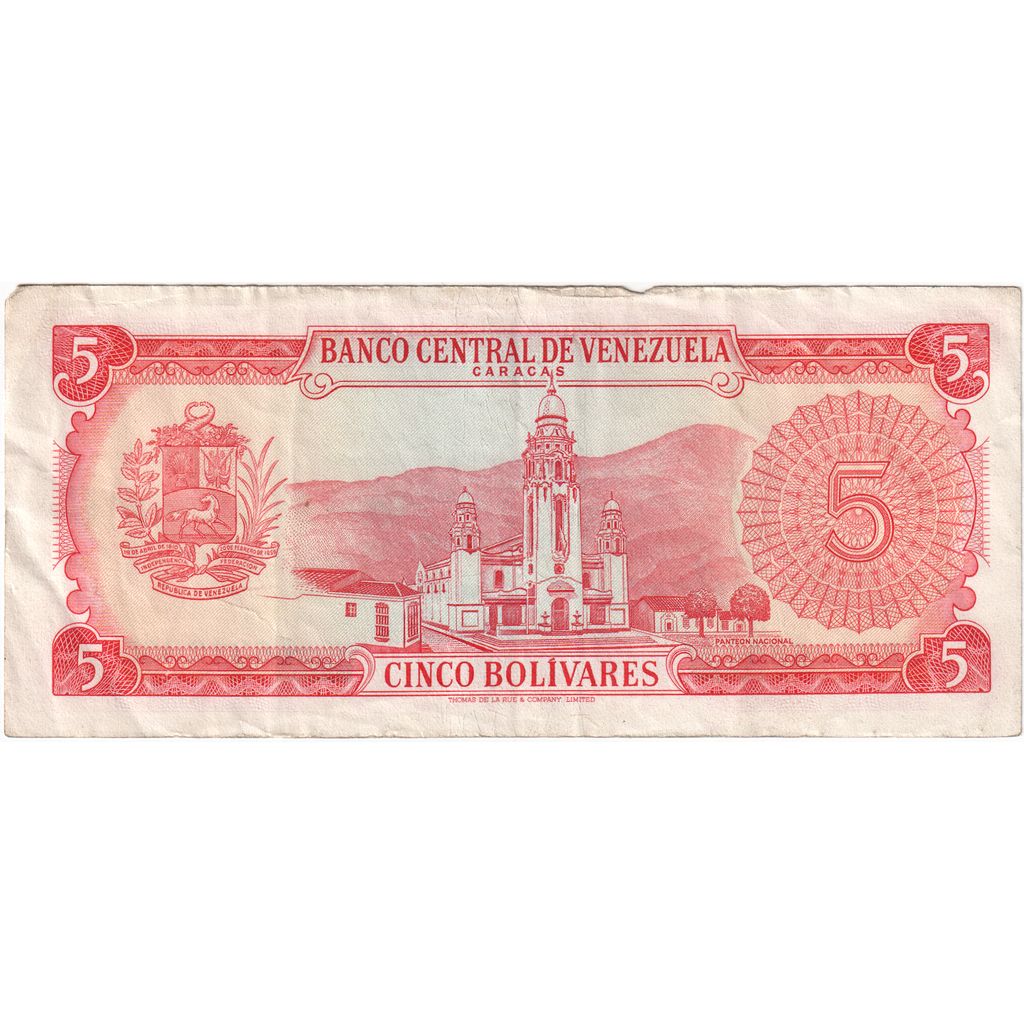 Venezuela, 
  
  5 bolivar, 
  
  29-01-1974