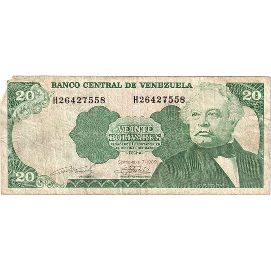 Venezuela, 
  
  20 bolivar, 
  
  1989-09-07