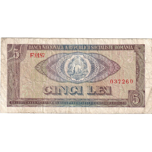 România, 
  
  5 lei, 
  
  VF(20-25)