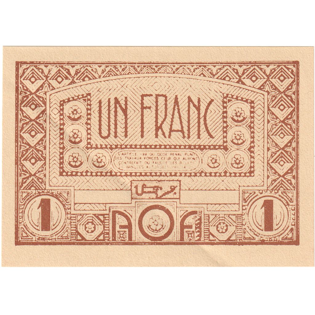 Africa de Vest franceză, 
  
  1 franc, 
  
  UNC(63)