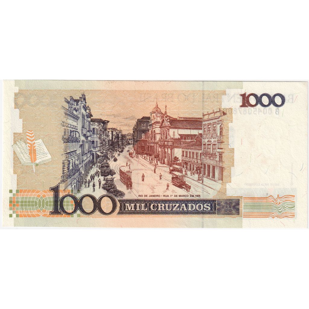 Brazilia, 
  
  1 Cruzado Novo pe 1000 Cruzados, 
  
  UNC(63)