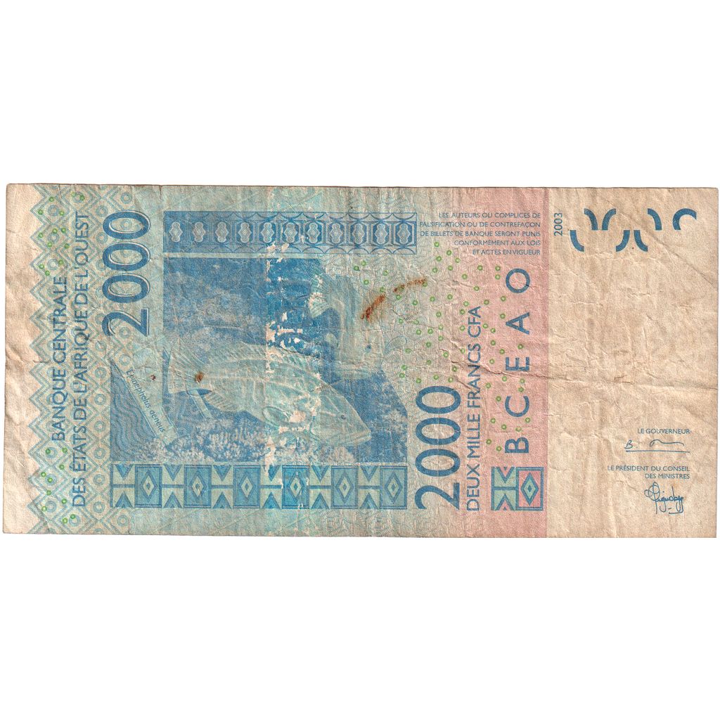 Statele Africii de Vest, 
  
  2000 de franci, 
  
  VF(30-35)