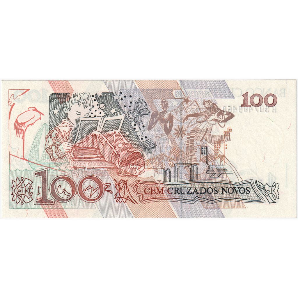 Brazilia, 
  
  100 Cruzados Novos, 
  
  UNC(65-70)