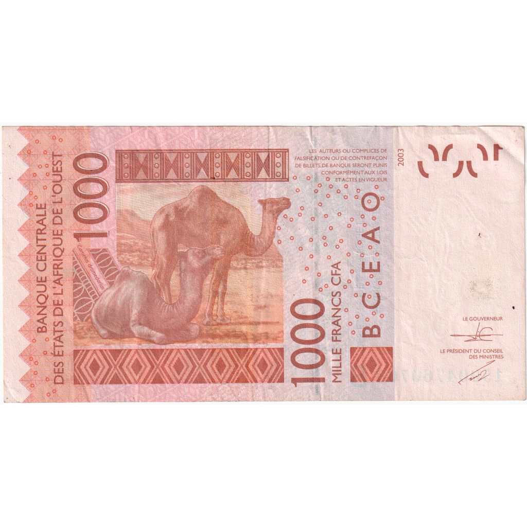 Statele Africii de Vest, 
  
  1000 de franci, 
  
  UNC(65-70)