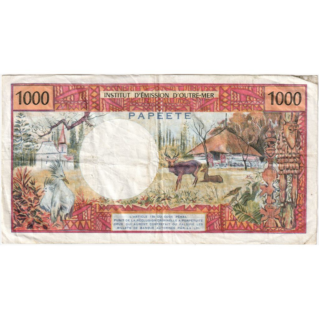 Tahiti, 
  
  1000 de franci, 
  
  papeete