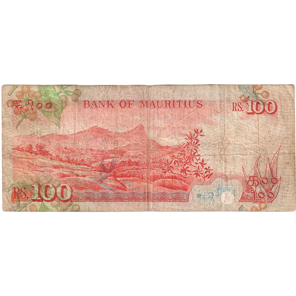 Mauritius, 
  
  100 de rupii, 
  
  VF(20-25)