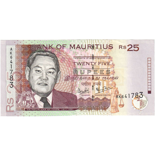 Mauritius, 
  
  25 de rupii, 
  
  1999