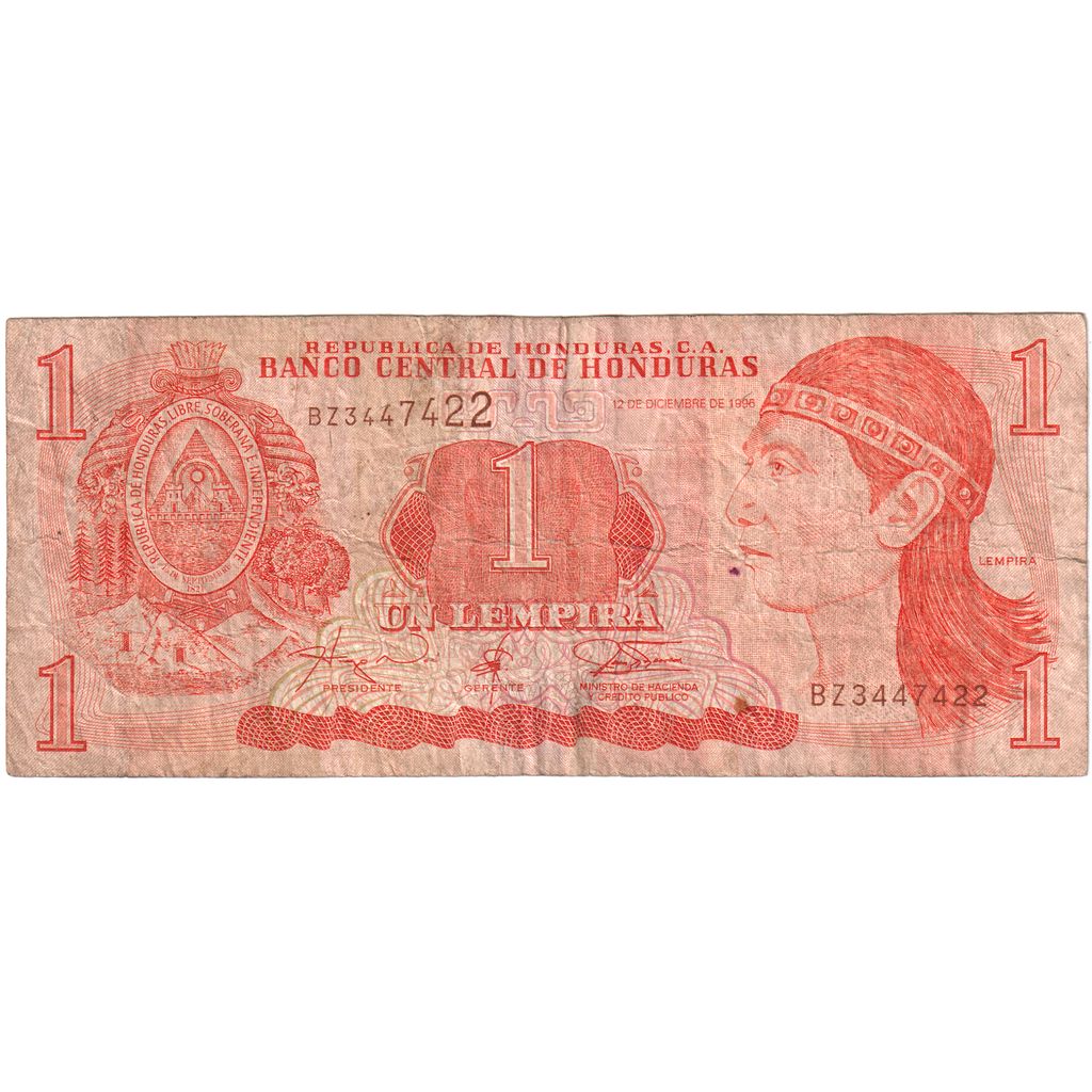 Honduras, 
  
  1 Lempira, 
  
  12-12-1996