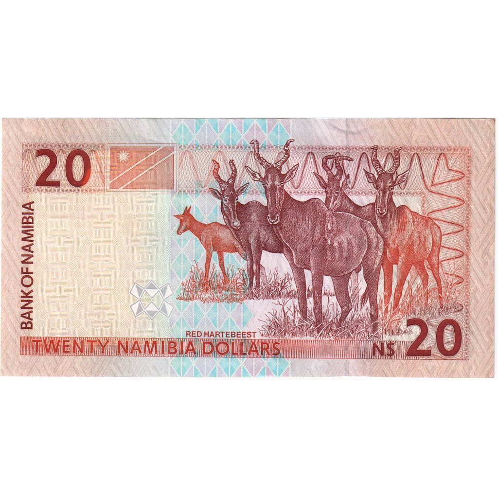 Namibia, 
  
  20 de dolari namibieni, 
  
  UNC(63)