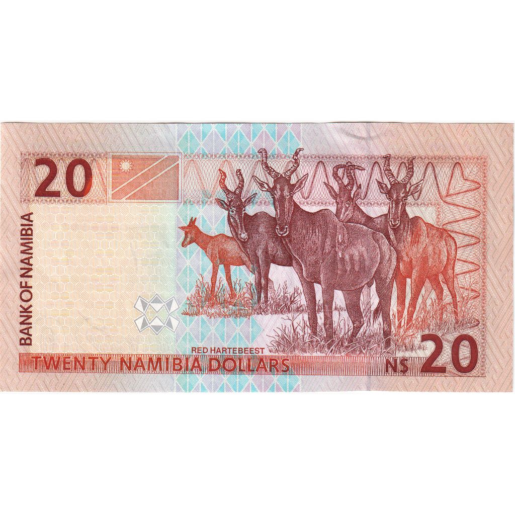 Namibia, 
  
  20 de dolari namibieni, 
  
  UNC(65-70)