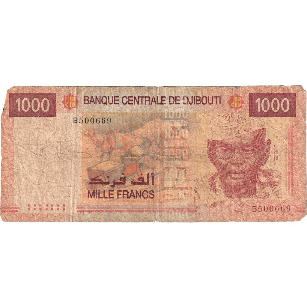 Djibouti, 
  
  1000 de franci, 
  
  VF(20-25)