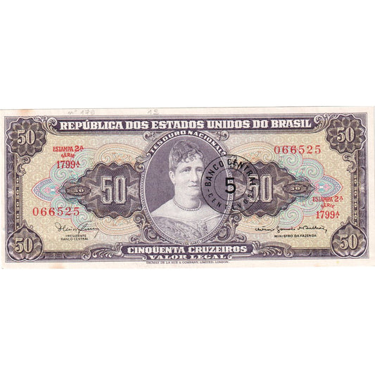 Brazilia, 
  
  5 Centavos pe 50 Cruzeiros, 
  
  UNC(65-70)