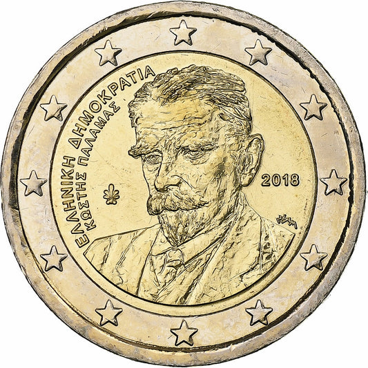 Grecia, 
  
  2 euro, 
  
  Kostis Palamas