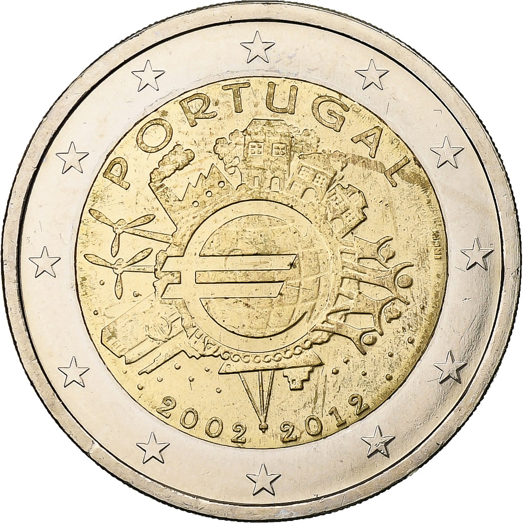 Portugalia, 
  
  2 euro, 
  
  Introducerea euro