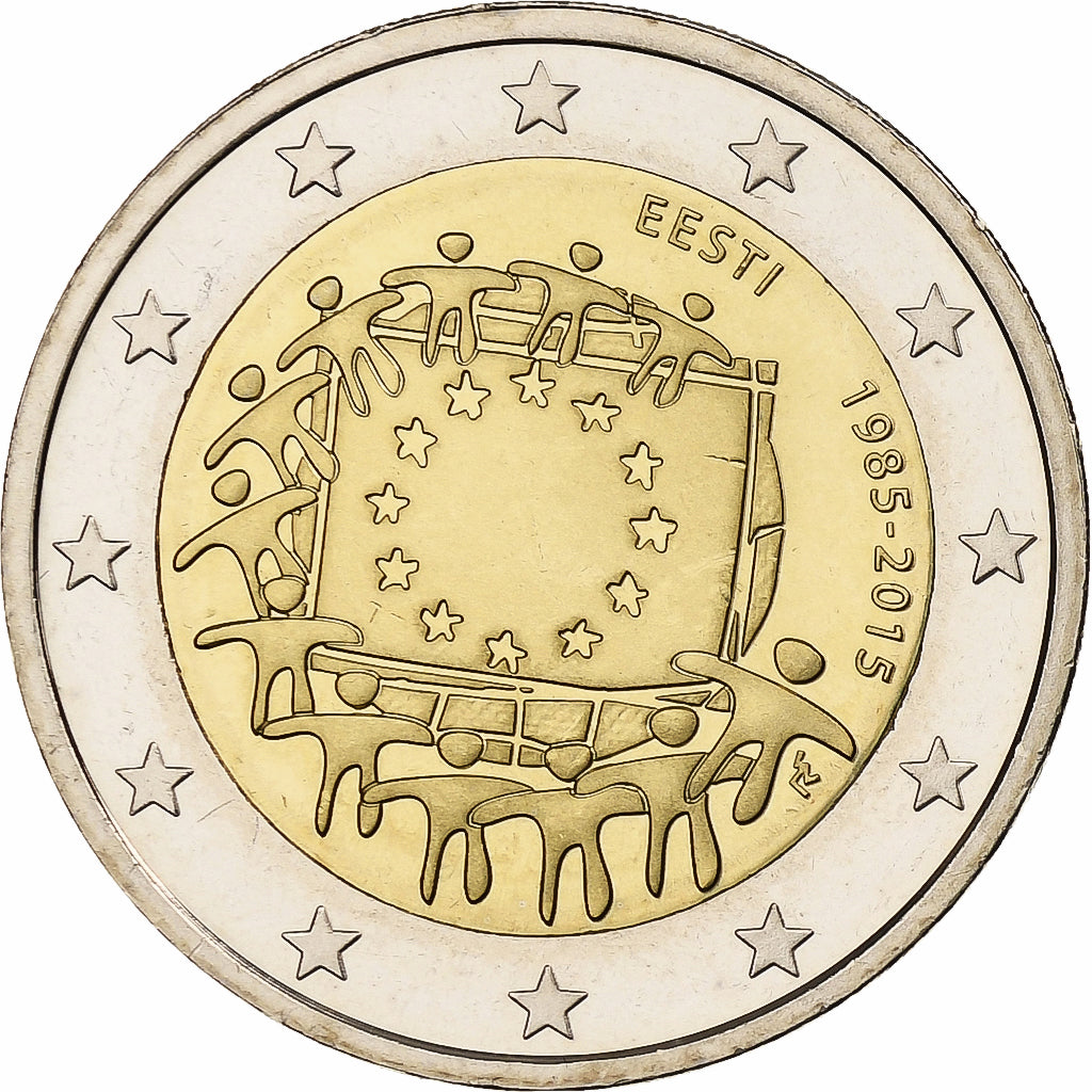 Estonia, 
  
  2 euro, 
  
  30 ans du drapeau de l'UE