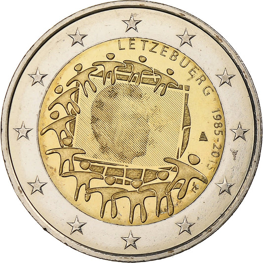 Luxemburg, 
  
  2 euro, 
  
  30 ans du drapeau de l'UE