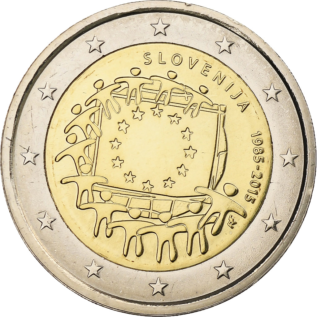 Slovenia, 
  
  2 euro, 
  
  30 ans du drapeau de l'UE