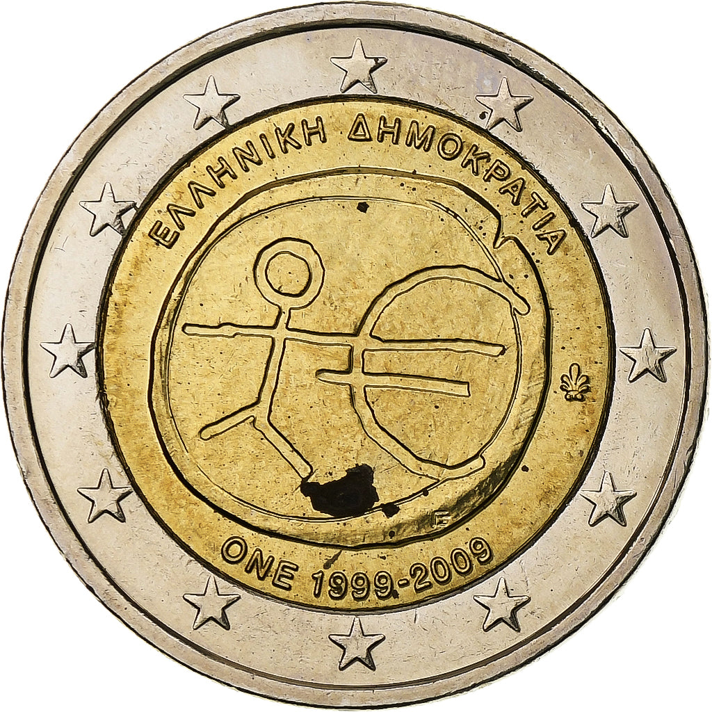 Grecia, 
  
  2 euro, 
  
  Uniunea economică și monetară