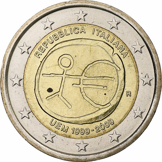 Italia, 
  
  2 euro, 
  
  Uniunea economică și monetară