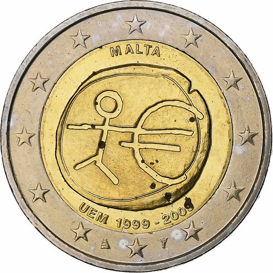 Malta, 
  
  2 euro, 
  
  Uniunea economică și monetară