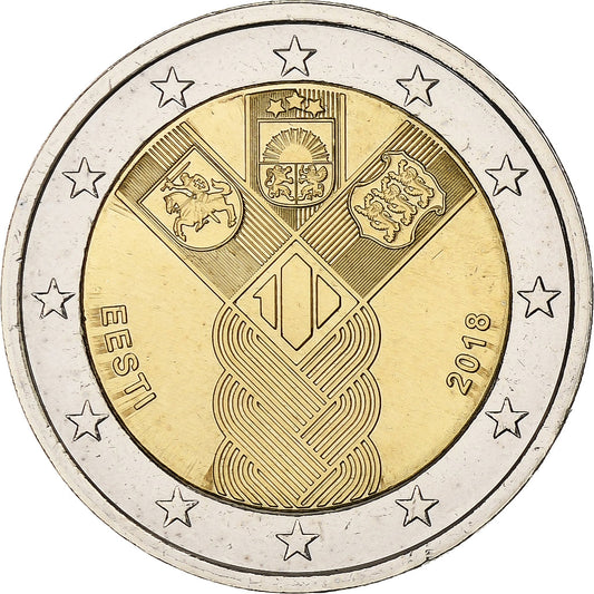 Estonia, 
  
  2 euro, 
  
  State baltice independente