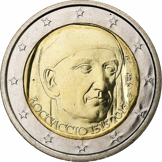 Italia, 
  
  2 euro, 
  
  Giovanni Boccaccio