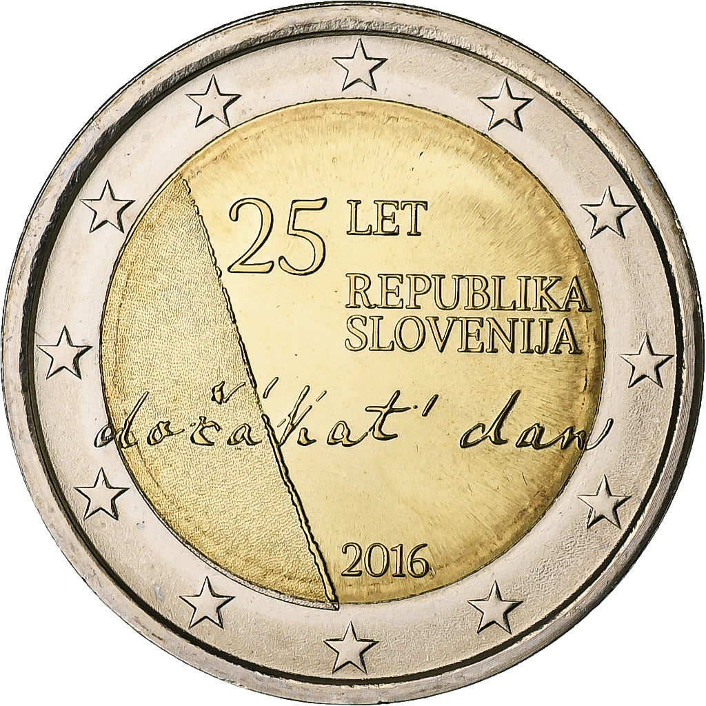 Slovenia, 
  
  2 euro, 
  
  Independenta