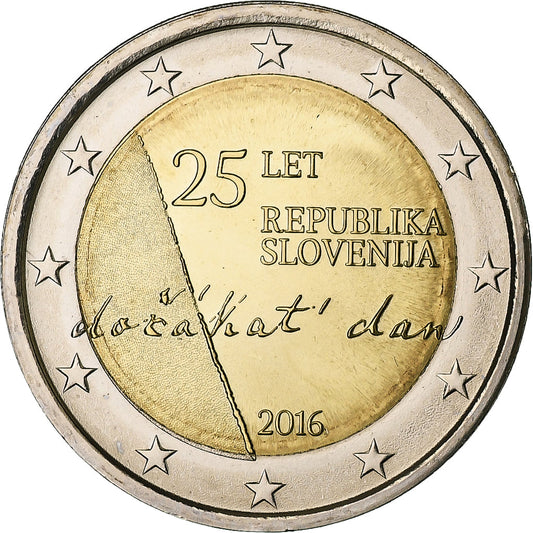 Slovenia, 
  
  2 euro, 
  
  Independenta