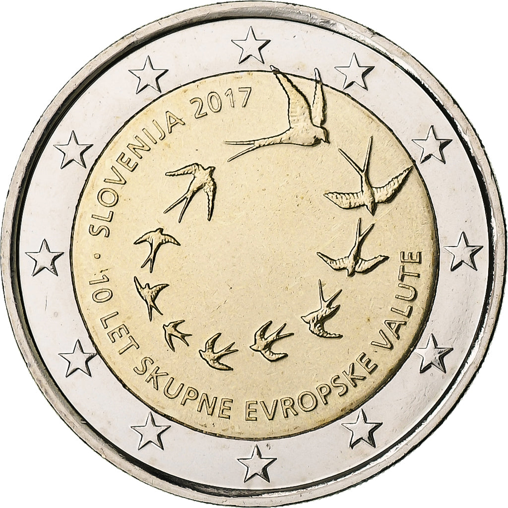 Slovenia, 
  
  2 euro, 
  
  10e anniversaire de l'euro